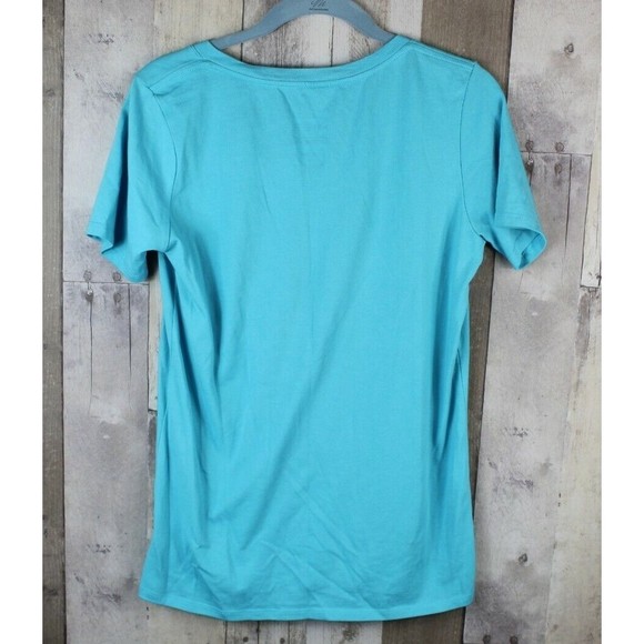 Nike Dri-Fit  Women's Athletic Cut Blue V-Neck Tee Medium "Just Do It" - Picture 2 of 10